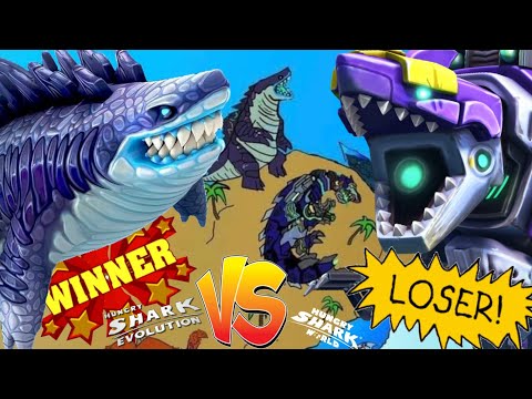 What if Sharkjira wins against Mecha Sharkjira part 2 - Hungry Shark World 10th