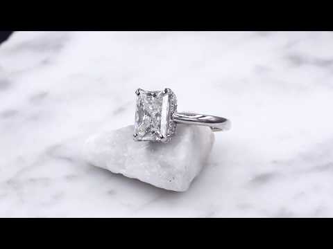 Secret Pave Halo Engagement Ring