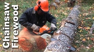 Using A Chainsaw To Cut Firewood - GardenFork