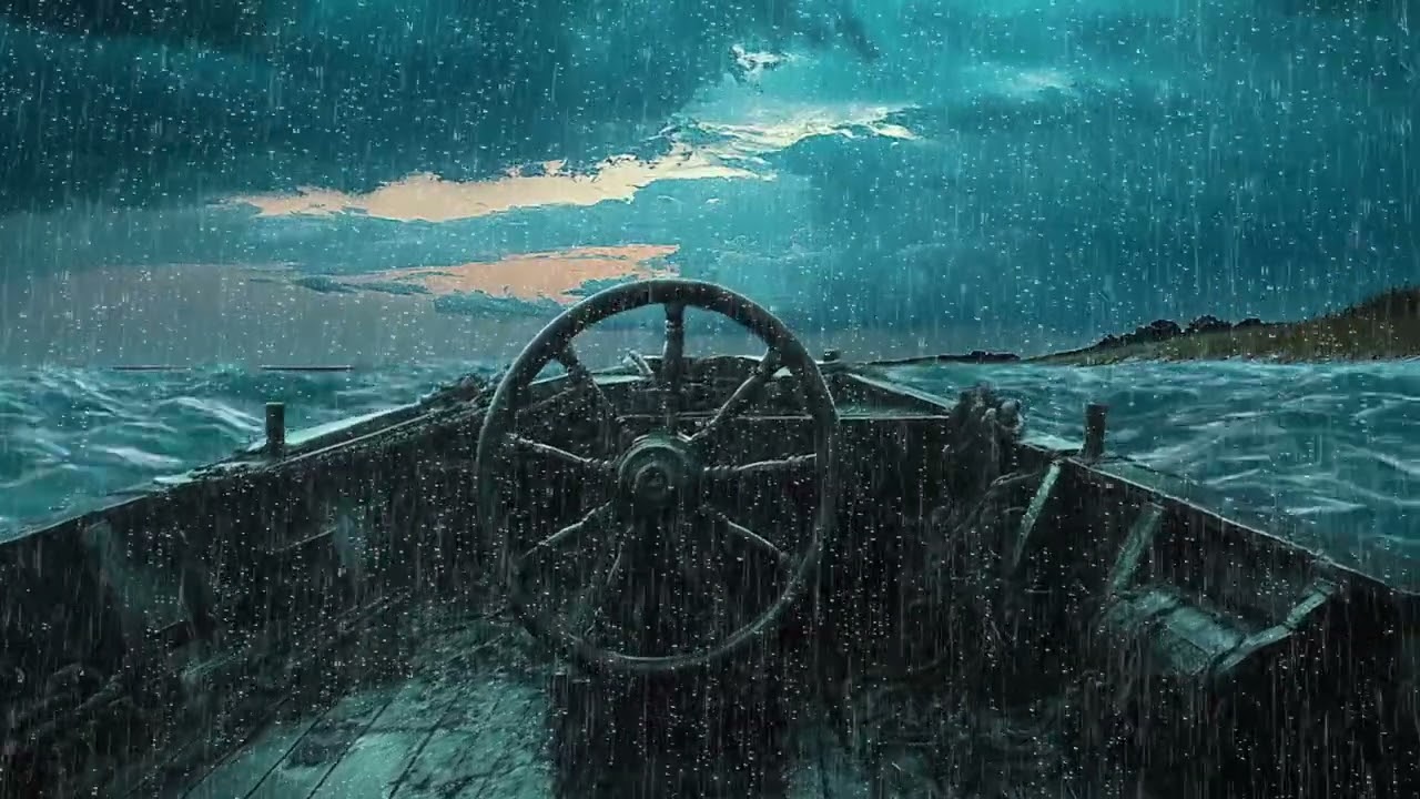 Ocean Waves Sounds With Gentle Rain For Sleeping | White Noise Sounds For Falling Asleep And Relax