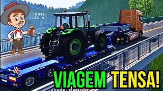 Viagem Tensa no RS  Transportando Trator de Santa Maria a São Luiz Gonzaga – Euro Truck Simulator