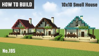 マイクラ建築：コンパクトでシンプルな砂岩の壁の家の作り方。10x10ブロックで簡単に。No.195【Minecraft】
