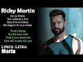 Ricky Martin María Lyrics Spanish English Español Inglés