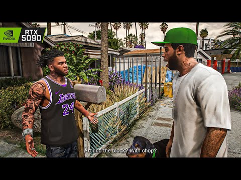 GTA 5 'Franklin meets Chop' Mission 8K Gameplay | RTX 5090 Remastered Graphics MOD