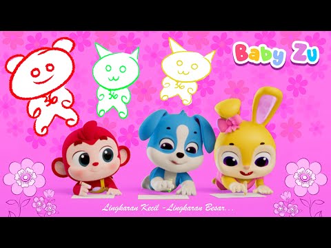 Lingkaran Kecil ♪ Lagu belajar menggambar beruang dan kucing untuk anak dan balita ♪ BabyZu
