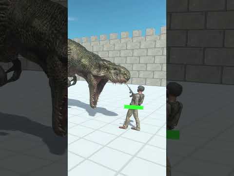 Modern Humans vs T-Rex - Animal Revolt Battle Simulator #Shorts