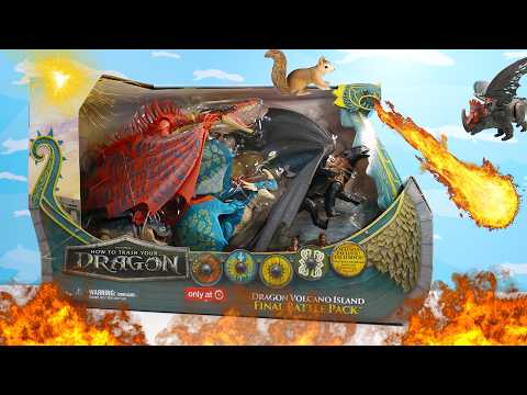How to Train Your Dragon Live Action Volcano Island Final Battle Pack Monstrous Nightmare Hookfang!