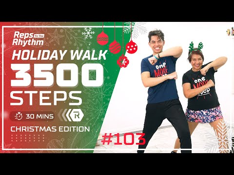 30 MIN CHRISTMAS DANCE CARDIO WORKOUT  • FAST WALKING • Walking Workout #103 •  Keoni Tamayo
