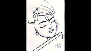 How To Draw Shri Krishna Sketch || #Krishna#krishnadrawing #bhakti #shorts #viral 💕💕💕💕