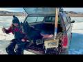 Video Thumbnail for Late ice Lake Diefenbaker Fishing / Wood Stove cooking 