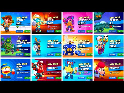 ALL MYTHIC SKINS UNLOCK ANIMATION | Brawl Stars 