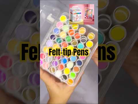 Felt-tip Pens 🩵💛💜 #felttippens #colors #unboxing