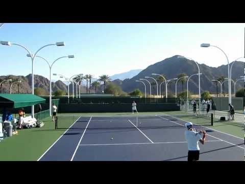 Djokovic practice with Gasquet Indian Wells 2012