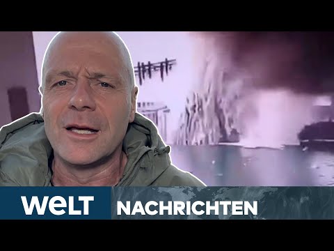PUTINS KRIEG: Heftiger Treffer an Krim-Brücke! Explosion! Ukraine feuert Drohne ab | WELT STREAM
