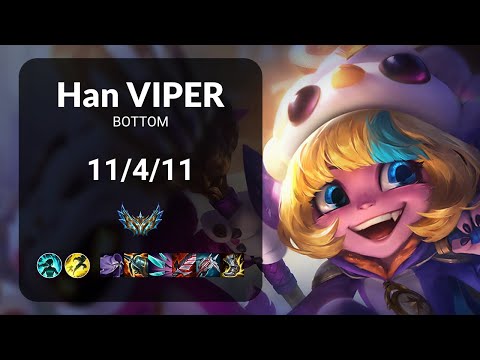 Han Viper Tristana vs Xayah BOTTOM - KR CHALLENGER Patch 13.13