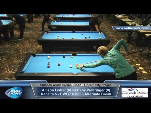 CWO 10 Ball - Allison Fisher vs Deby Welfringer - Part 1 of 2