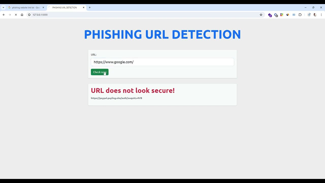 Phishing URL Detection Demo - Python Project