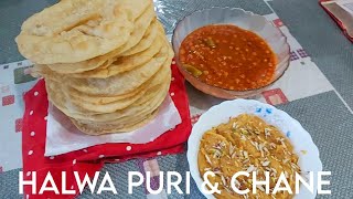 special halwa, puri and chane - super simple and quick recipe