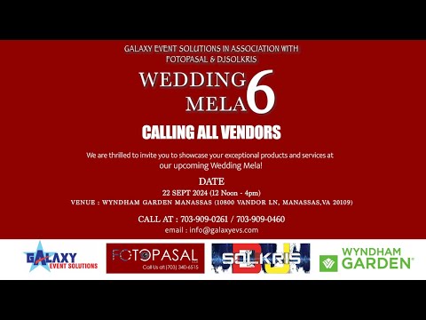 WEDDING MELA - 6 | Announcement to all vendors - Sept 22, 2024