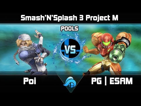 Smash n Splash 3 Project M Singles Pools - Poi (Sheik) vs. PG | ESAM (Samus)