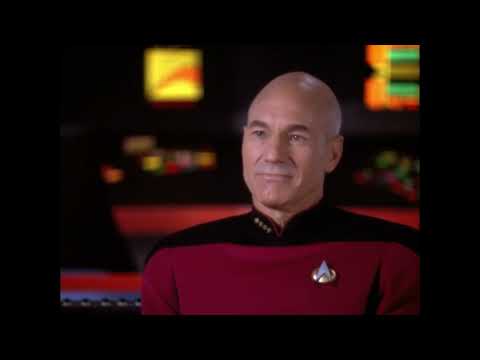 Captain Picard and Scotty chat and reminisce