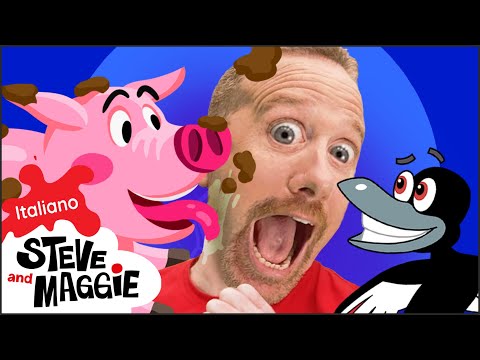 Storia degli animali della fattoria per bambini con Steve e Maggie Italiano
