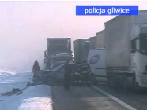 Karambol na autostradzie a4 w Gliwicach