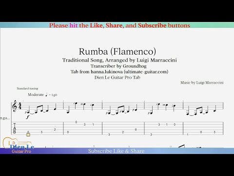 Rumba (Flamenco) Arr by Luigi Marraccini - (None Capo) For Flamenco Guitar with TABs