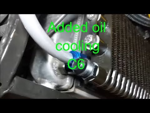 C6 corvette Oil cooler install with a check up on another engine build