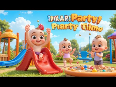 Playground Party Time! | Fun Baby Rhyme for Toddlers | Pixar-Style 3D Animation