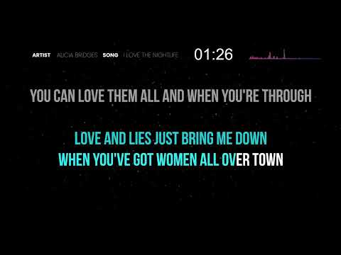I Love The Nightlife _Alicia Bridges_ Karaoke LOWER KEY  in E
