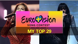 Eurovision 2024 - My Top 29 - NEW: 🇮🇸🇷🇸