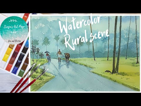 HOW TO PAINT A RURAL SCENE WITH WATERCOLOR