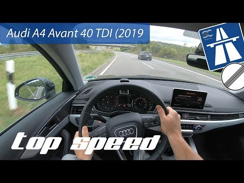Audi A4 Avant 40 TDI (2019) on German Autobahn - POV Top Speed Drive