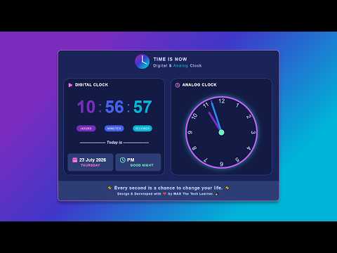 Build A Digital Analog Clock Using Html Css Javascript Responsive Clock Project