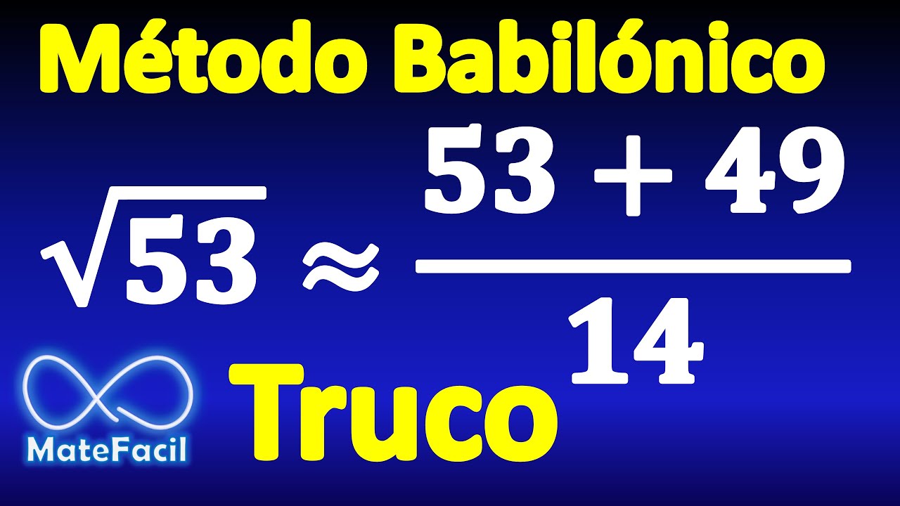 Calcular raíz cuadrada muy fácil sin calculadora (Método babilónico) (Ejemplo 2)