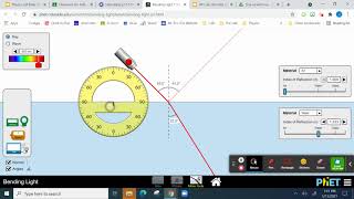 p17.5 VIDEO PHET lab Refraction of Light