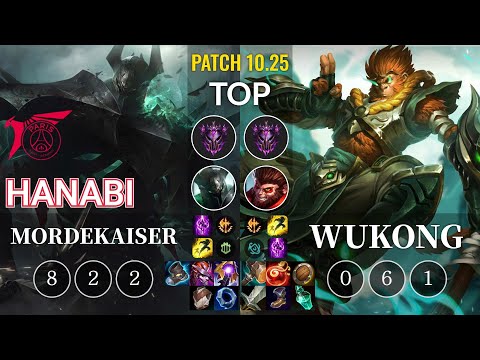 TLN Hanabi Mordekaiser vs Wukong Top - KR Patch 10.25