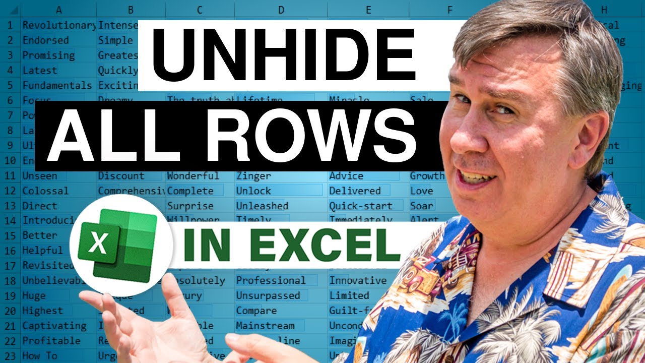 How To Unhide All Rows In Excel