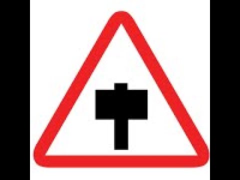 Road Sign -Major Road Ahead/எச்சரிக்கைச் சின்னம் - முன்னால் பிரதானச் சாலை குறுக்கிடுகிறது