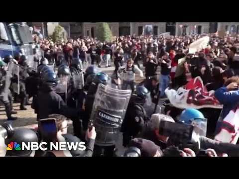 Violent clashes in Italy as demonstrators protest the cost of living