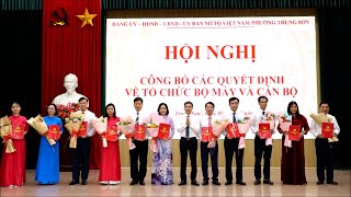 Ban Thường vụ Đảng ủy phường Trung Sơn tổ chức Hội nghị công bố các Quyết định về tổ chức bộ máy và công tác cán bộ