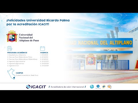 Acreditación ICACIT 2025 - Universidad Nacional del Altiplano Puno  (UNAP)