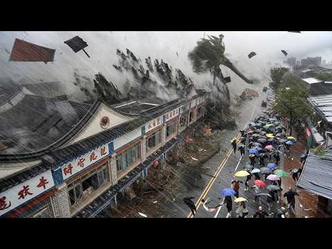 Brutal Wind Storms SLAMS China! Trees Down, Cars Flipped, Chaos Everywhere in Shaanxi