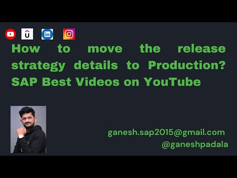 How to move the release strategy details to Production? SAP Best Videos on YouTube