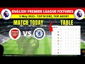 EPL Fixtures And Table Today - 2nd May Matchweek 34 - English Premier League 2022/2023
