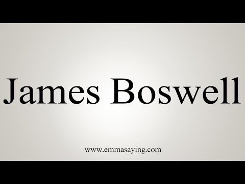How To Say James Boswell