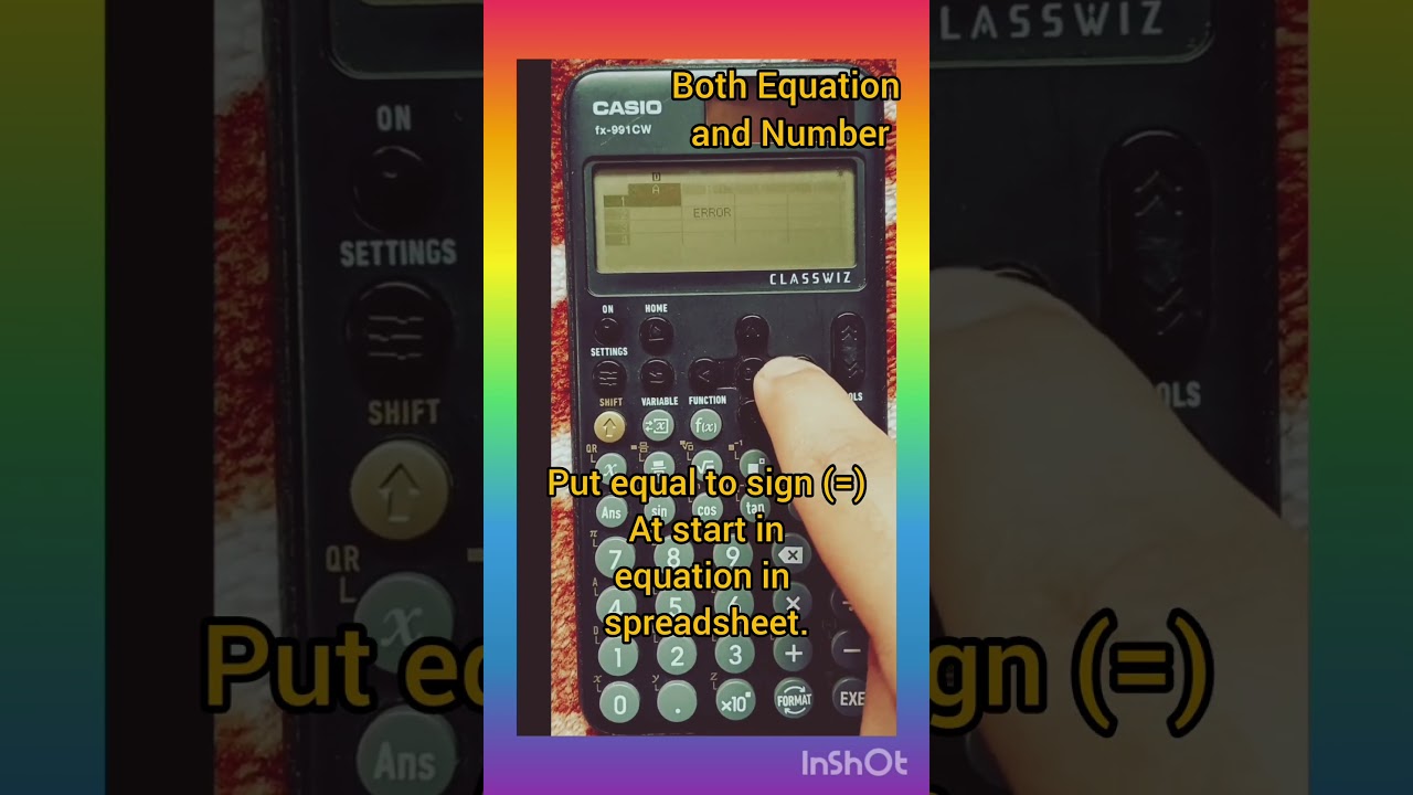 CASIO fx-991CW Calculator equation storage save letter numbers Formula  Data temporary Scientific