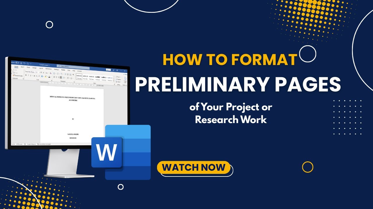 How to Format Preliminary Pages in Microsoft Word | Thesis & Research Project Tutorial