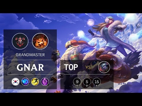 Gnar Top vs Tristana - KR Grandmaster Patch 9.15